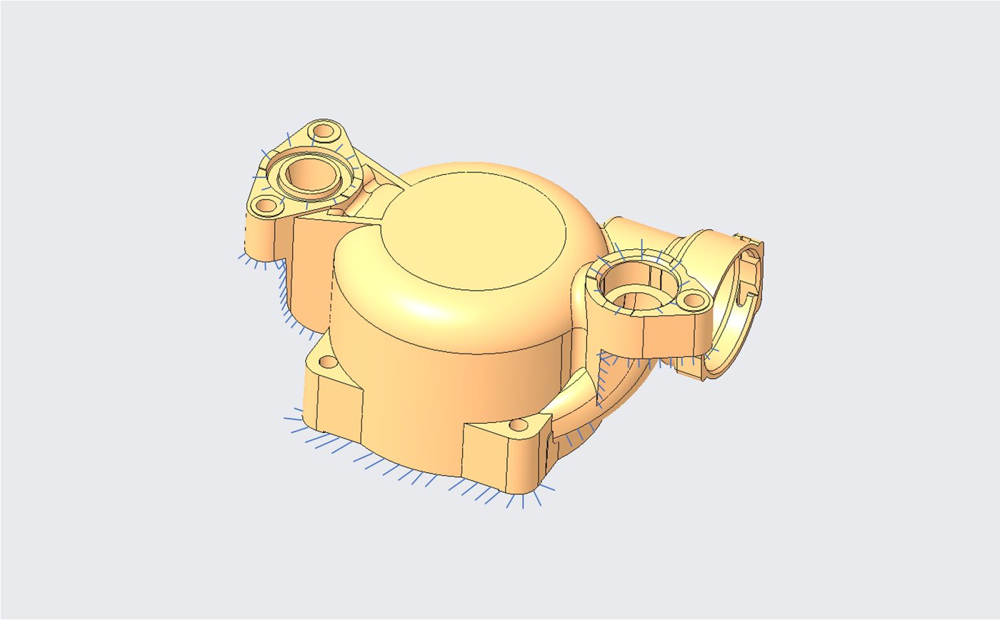Pièce préparée pour la simulation rhéologique